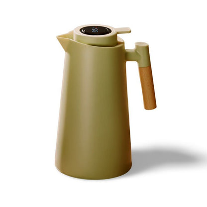 Insulated Thermal Jug with Digital Display & Wood Grip