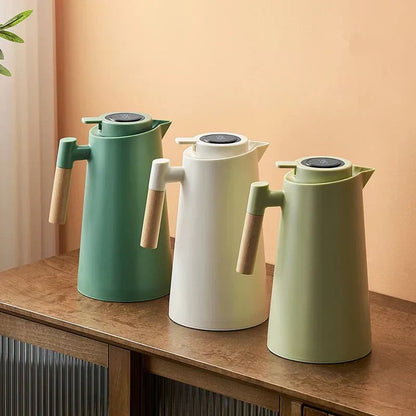 Insulated Thermal Jug with Digital Display & Wood Grip