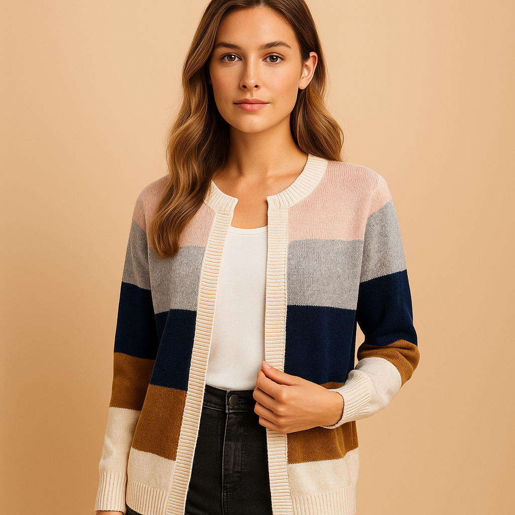 Elegant open-front cardigan for women in a timeless design, ideal for work, casual wear, and cozy layering