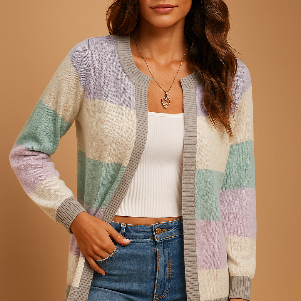 Elegant open-front cardigan for women in a timeless design, ideal for work, casual wear, and cozy layering