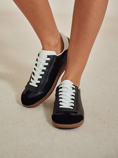 Vintage Style Leather Running Shoes for Women