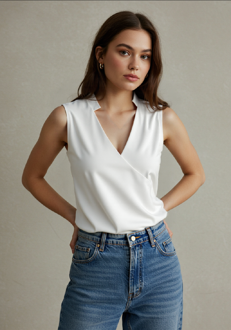 Women's Casual V-Neck Cotton Summer Top