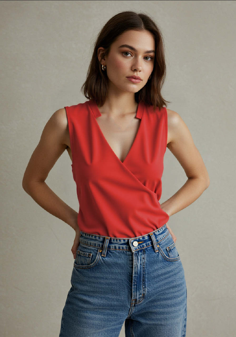 Women's Casual V-Neck Cotton Summer Top
