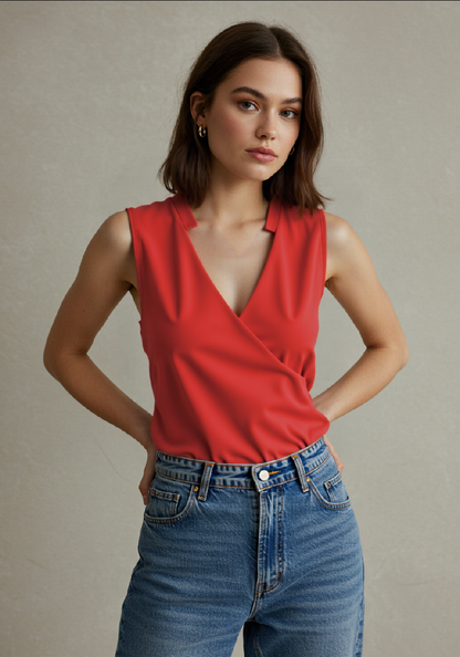 Women's Casual V-Neck Cotton Summer Top