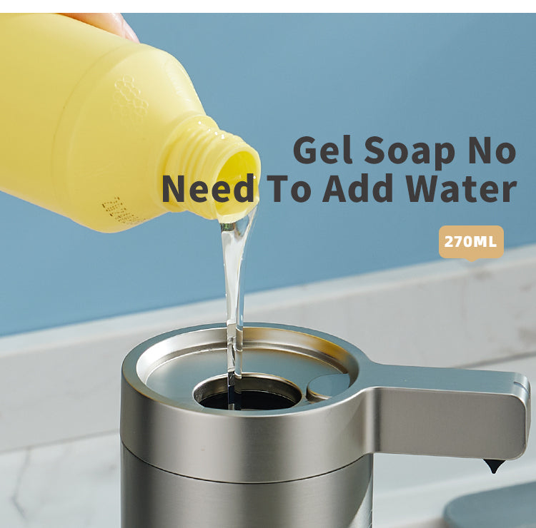 Automatic Brushed Steel Soap Dispenser for Home - Luxivelle