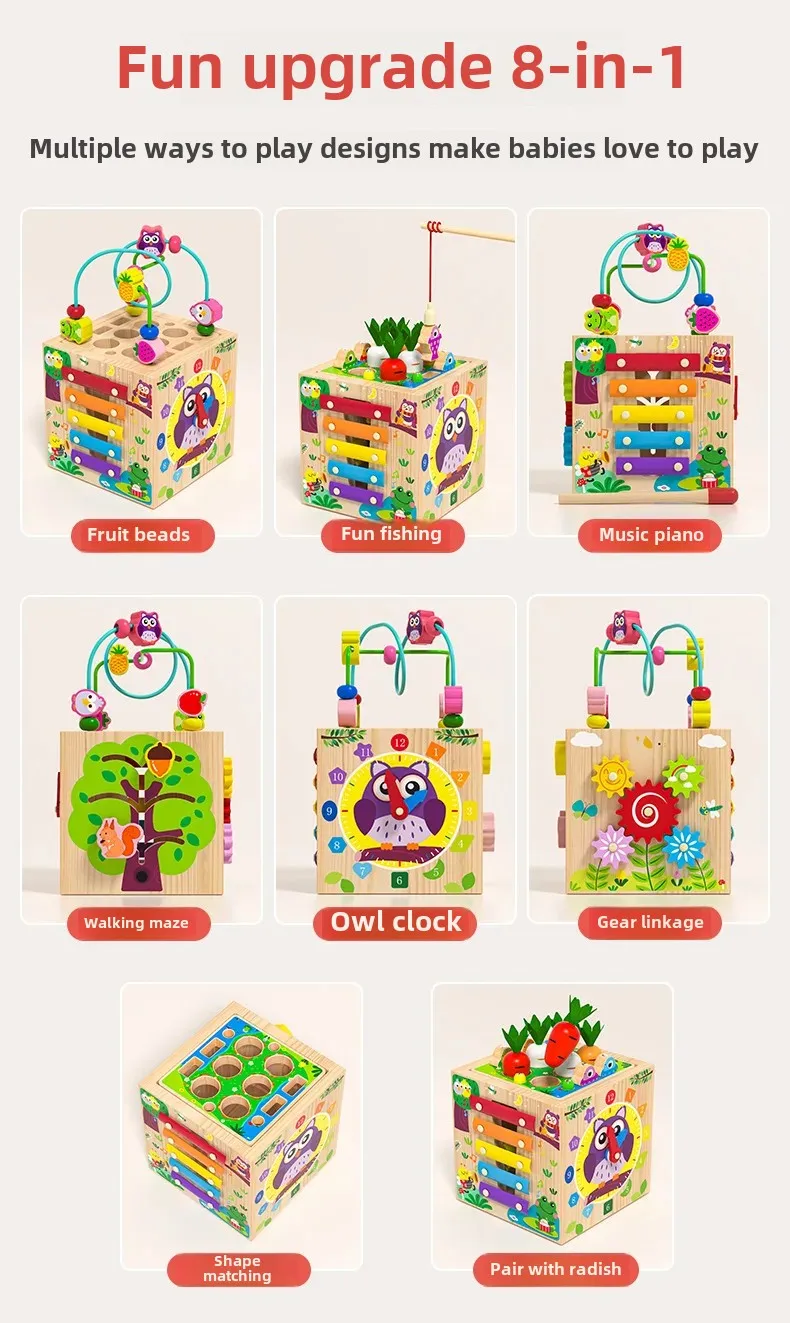 Educational Wooden Toy Block for Kids 18 Months Up
