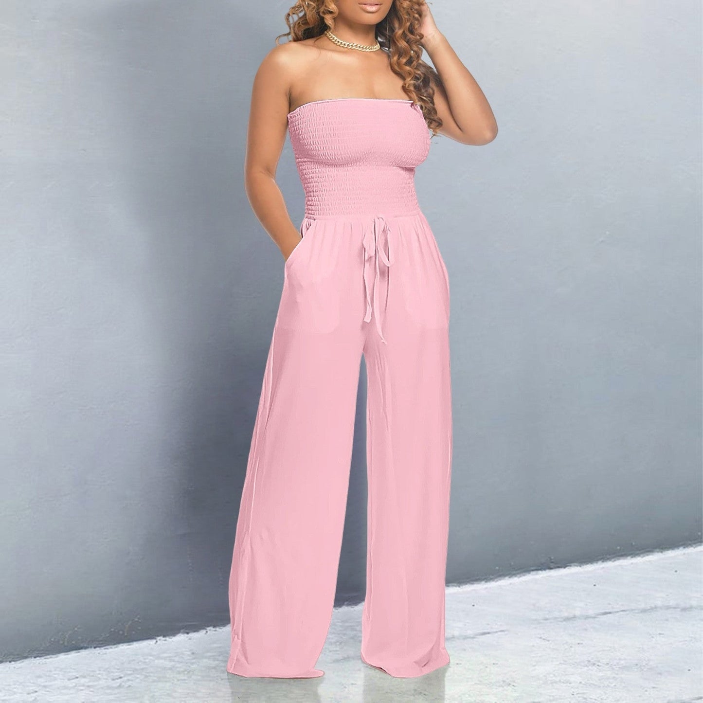 Chic Cold Shoulder One Piece Jumpsuit - Luxivelle