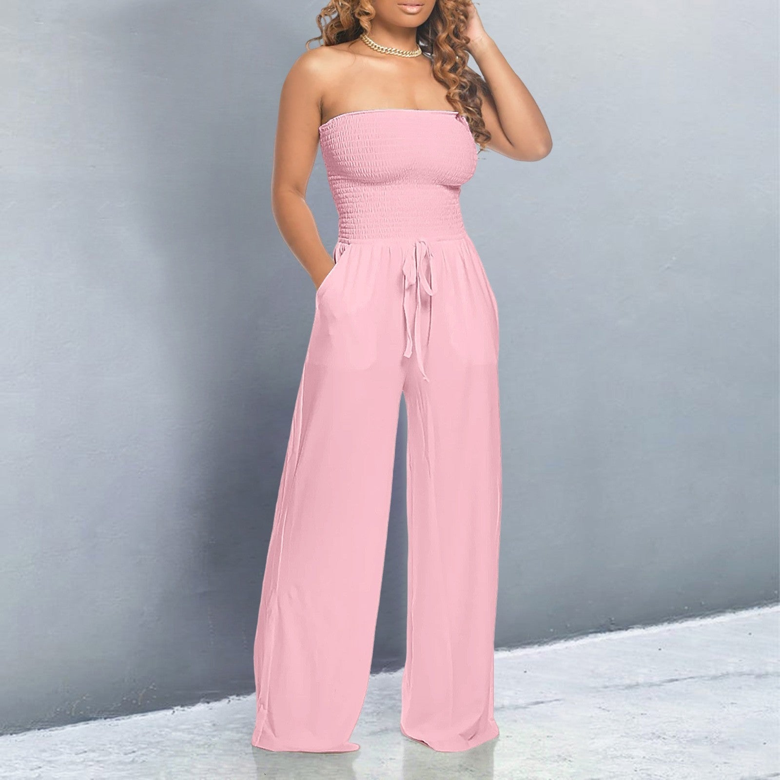 Chic Cold Shoulder One Piece Jumpsuit - Luxivelle