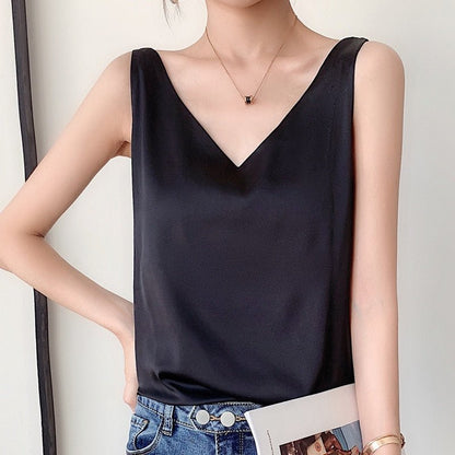 Soft Women's V-Neck Tank Top Summer Shirt - Luxivelle