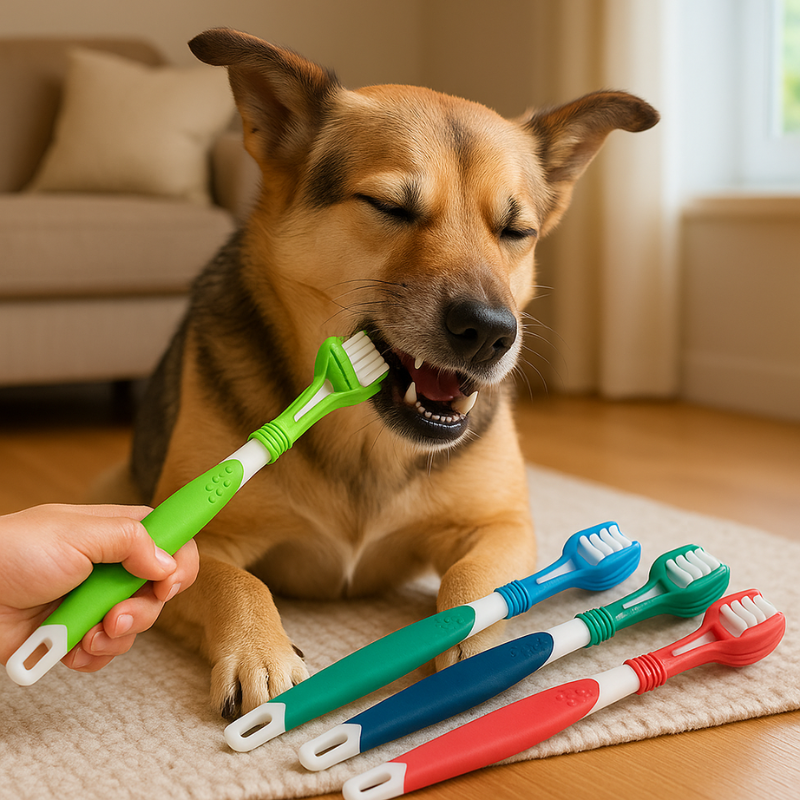 Pet 3-Sided Toothbrush for Easy Dental Cleaning - Luxivelle