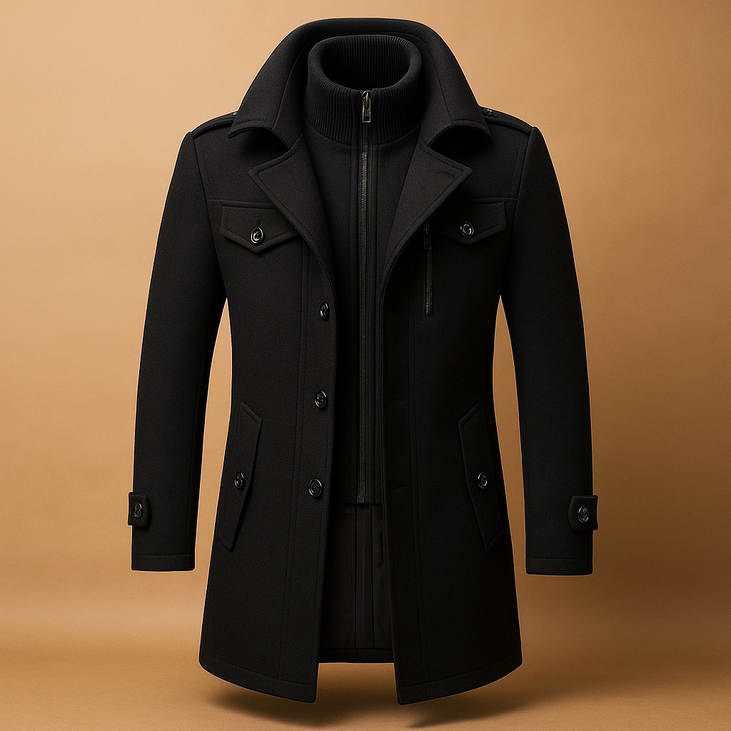 Classic Mens Wool Winter Coat - Luxivelle