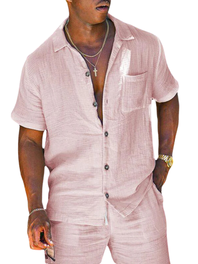 Comfortable Casual Summer Shorts Shirt Set