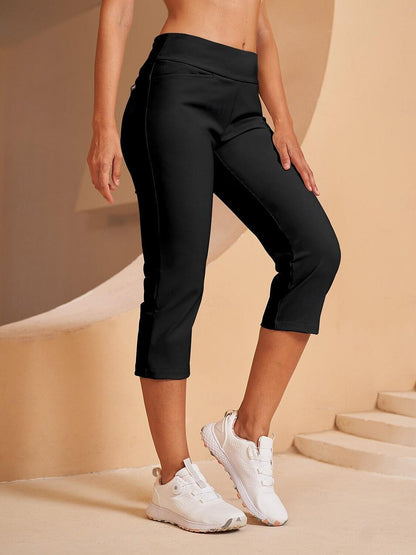 Athletic Fit Stretchy Capri Pants for Women