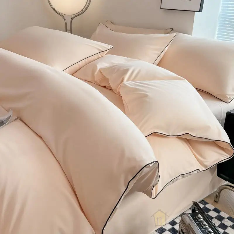 "Ultra-soft bed sheet set with elegant quilted texture, available in double, queen, king sizes for luxurious comfort."