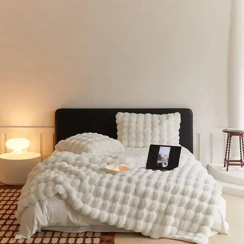 Plush Fuzzy Throw Blanket for Warm Nights - Luxivelle