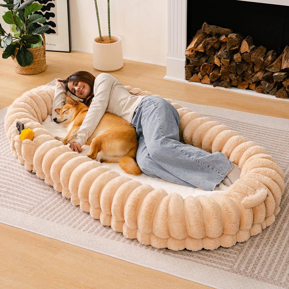 Comfy Big Cushion Donut Pet Bed for Dogs & Owners - Luxivelle