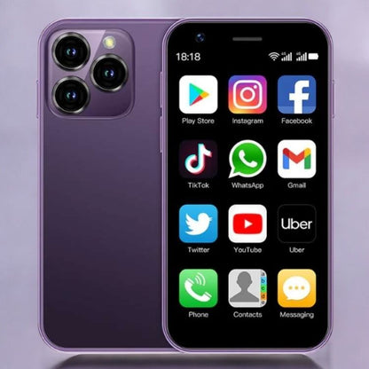 "UltraLite Compact Mini Phone, 3.0 inch HD, smooth edges, lightweight travel-friendly, with Bluetooth, sleek design."