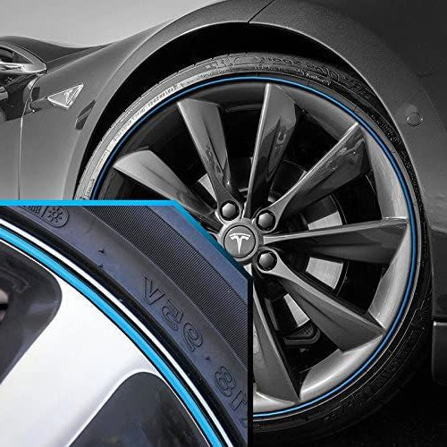 "Unisex alloy wheel rim protector, high adhesion, prevents kerb scrapes, vibrant colors, DIY installation, durable rubber."