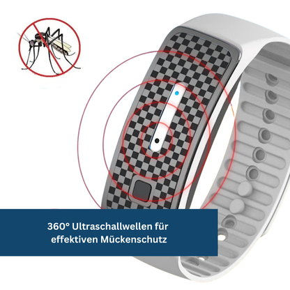 "Unisex eco-friendly mosquito repellent bracelet in black, adjustable strap, sleek design, effective outdoor protection."