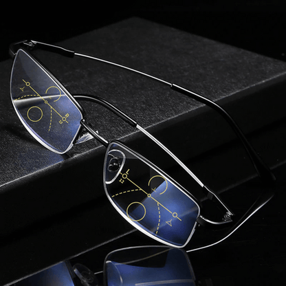 Unisex German Progressive Multifocal Glasses, sleek design with scratch-resistant lenses, perfect for varied visual tasks.