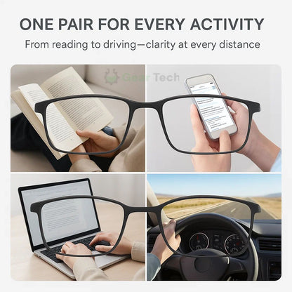 Unisex German Progressive Multifocal Glasses, sleek design with scratch-resistant lenses, perfect for varied visual tasks.