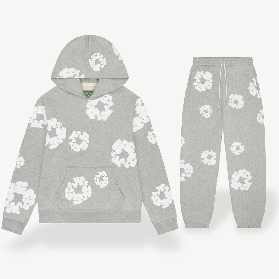 Casual Floral Print Hoodie and Sweatpants Set - Luxivelle