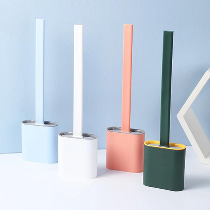 Soft Grip Toilet Brush with Storage Holder - Luxivelle
