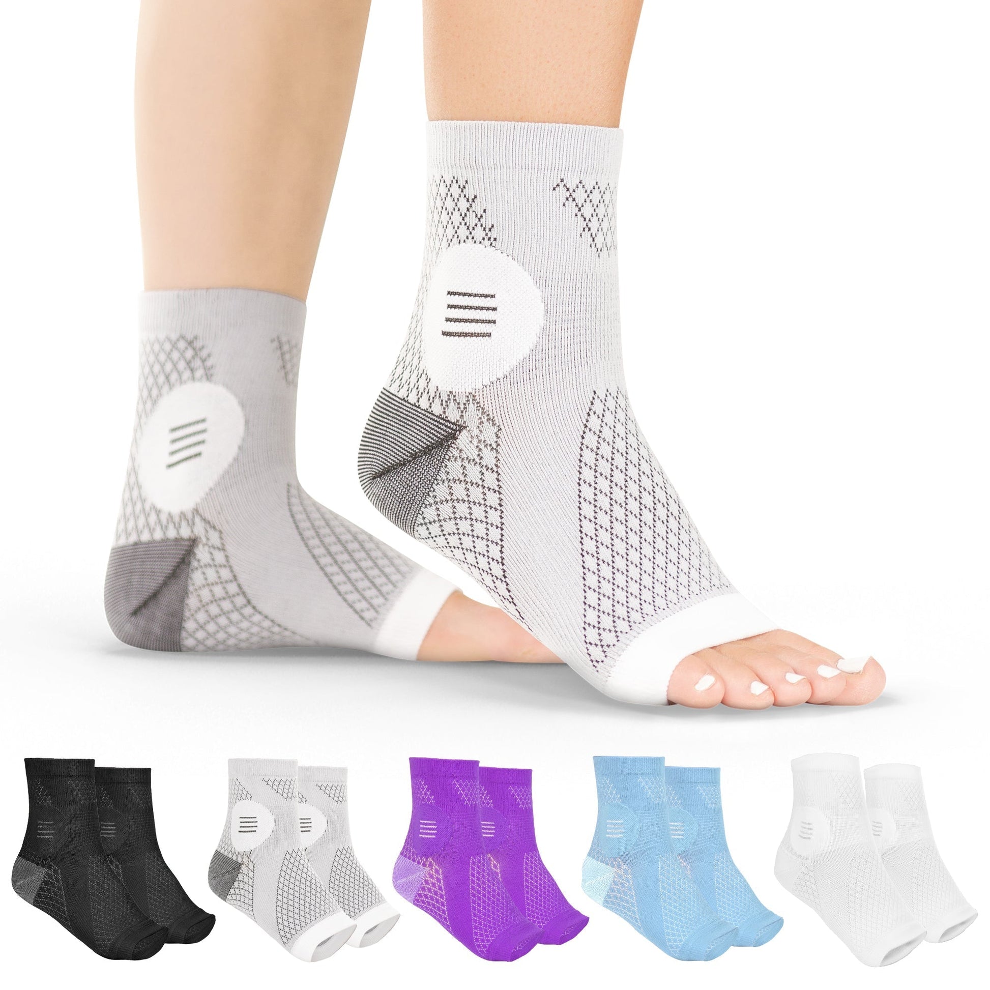 Comfortable Open Toe Support Socks for Foot Pain Relief - Luxivelle