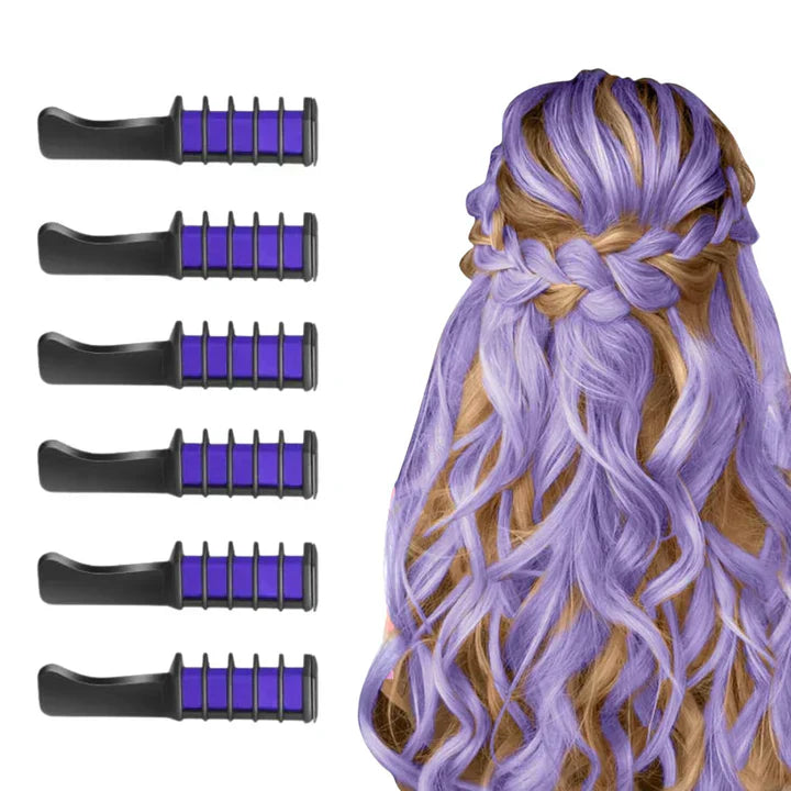Unisex vibrant temporary hair chalk sticks in bold, blendable colors for safe, washable application on various hair types.