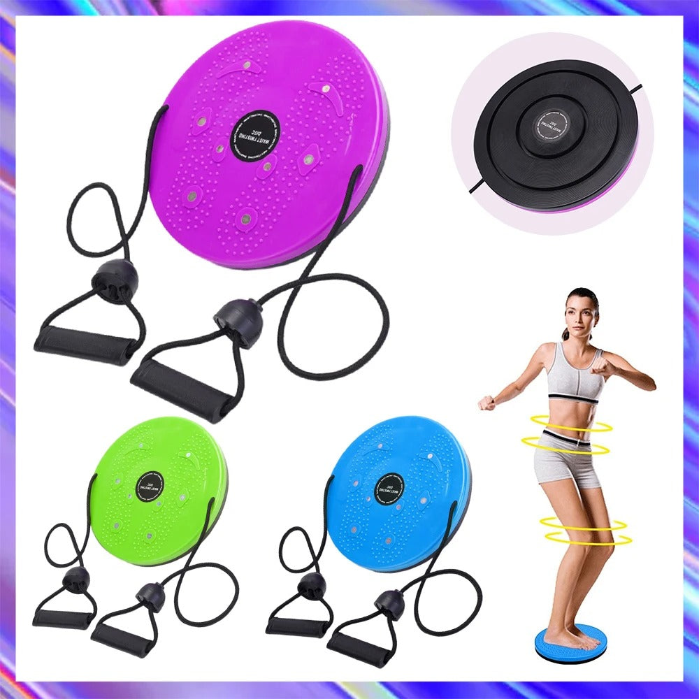 "Unisex waist twisting disc with magnetic massage points for core workouts, available in vibrant colors, supports 100KG."