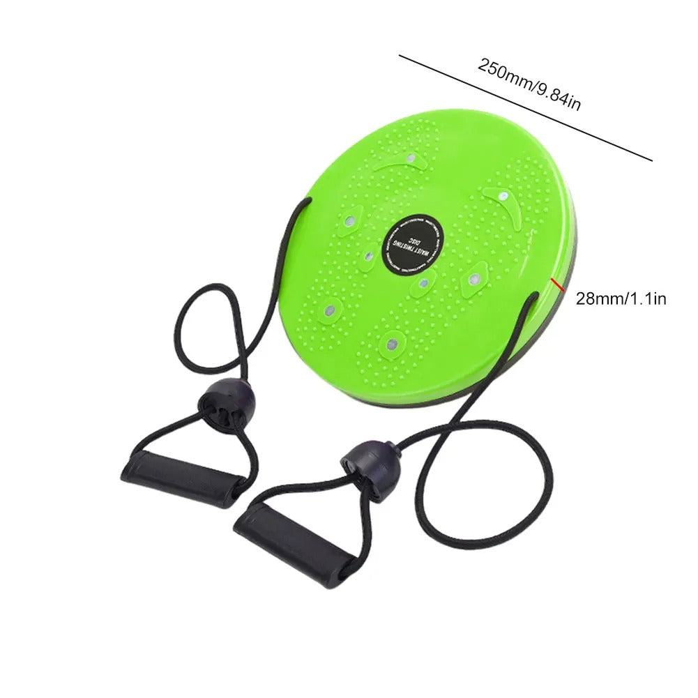 "Unisex waist twisting disc with magnetic massage points for core workouts, available in vibrant colors, supports 100KG."