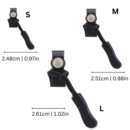 "Unisex zipper repair clip 6-pack, alloy and nylon, universal fit. Snap-on design for quick no-sew fixes on clothes and bags.