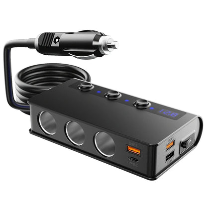 Compact 4-Port Car Charger Adapter with USB Ports - Luxivelle