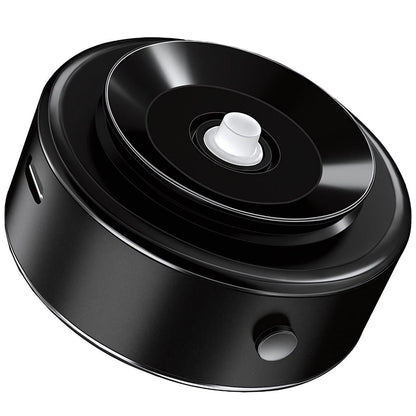 "Universal magnetic car phone holder with suction base, sleek black design, strong grip, adjustable for optimal view."