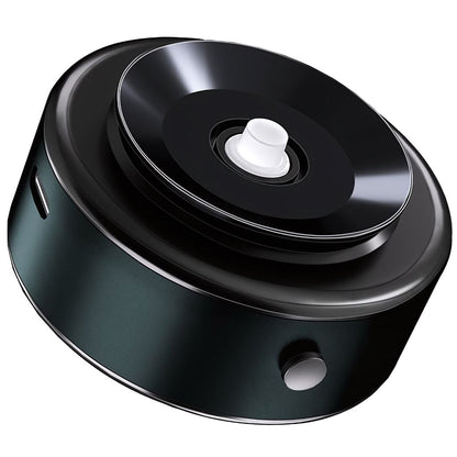 "Universal magnetic car phone holder with suction base, sleek black design, strong grip, adjustable for optimal view."