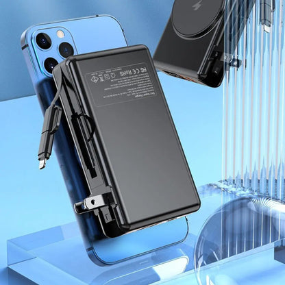 Portable Charger with Fast Charging and Integrated Cables - Luxivelle