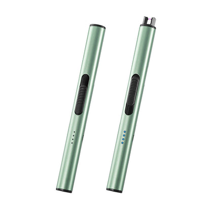"USB rechargeable electric lighter, sleek and compact design, ideal for lighting candles and grills, windproof function."