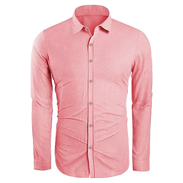 Zander Men's Linen Shirt – Lightweight Cotton Blend, Casual Comfort-3