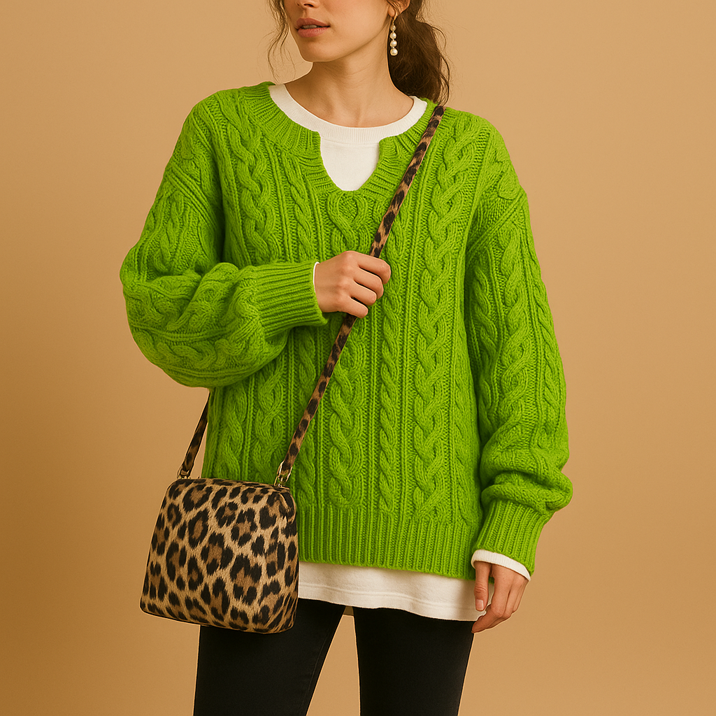 Soft Women's V-Neck Cotton Sweater - Luxivelle