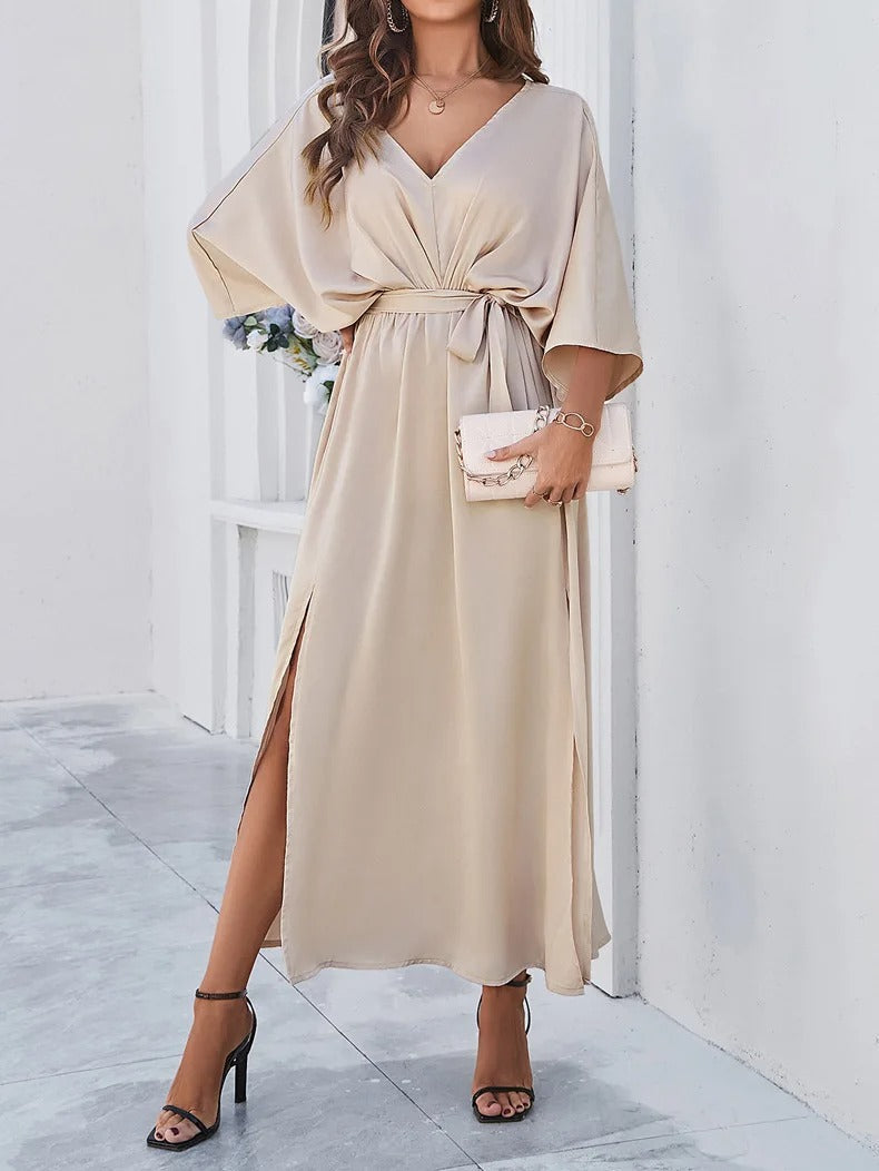 Sleeveless V Neck Summer Dress for Ladies