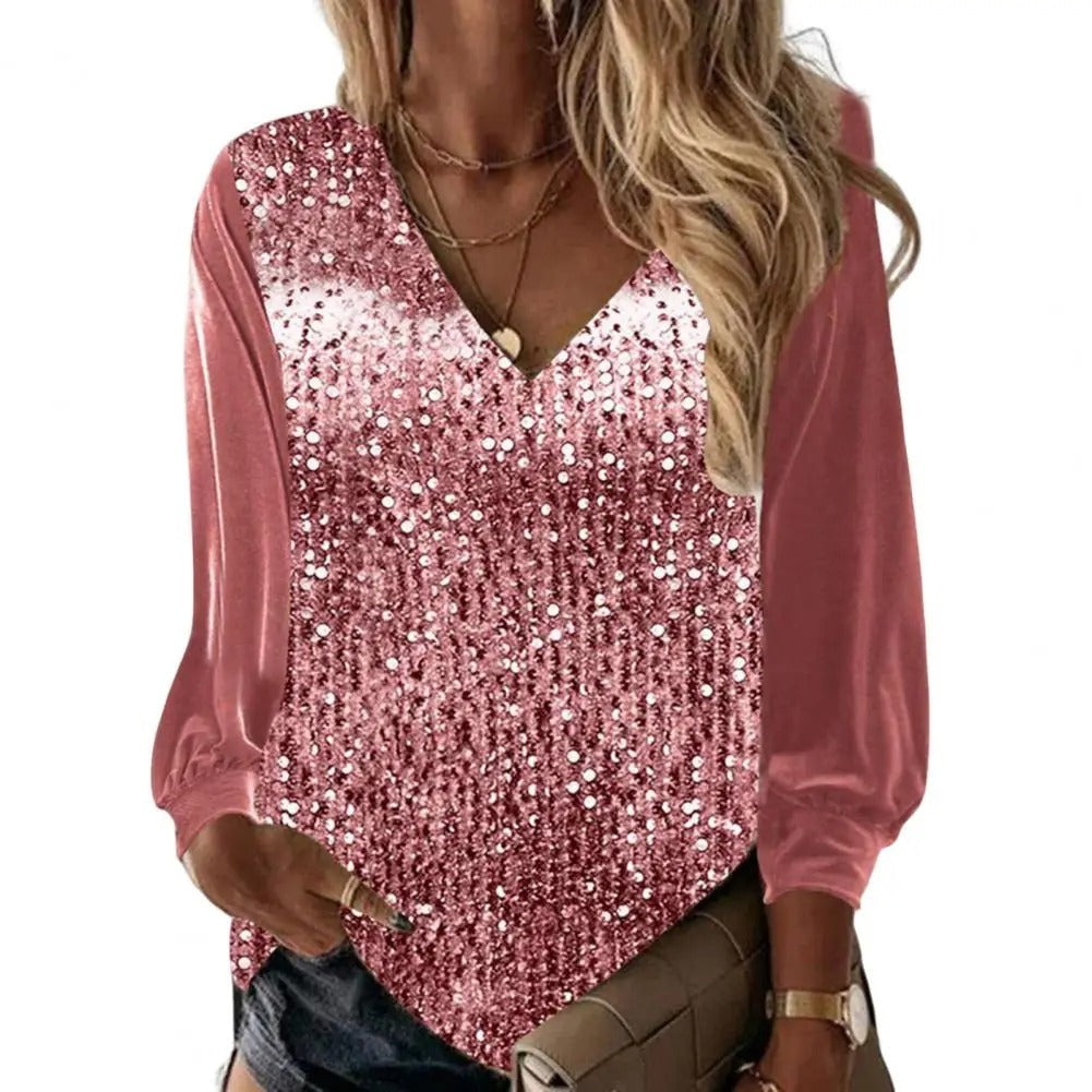 Jennifer | Elegant Sequin Long Sleeve Blouse