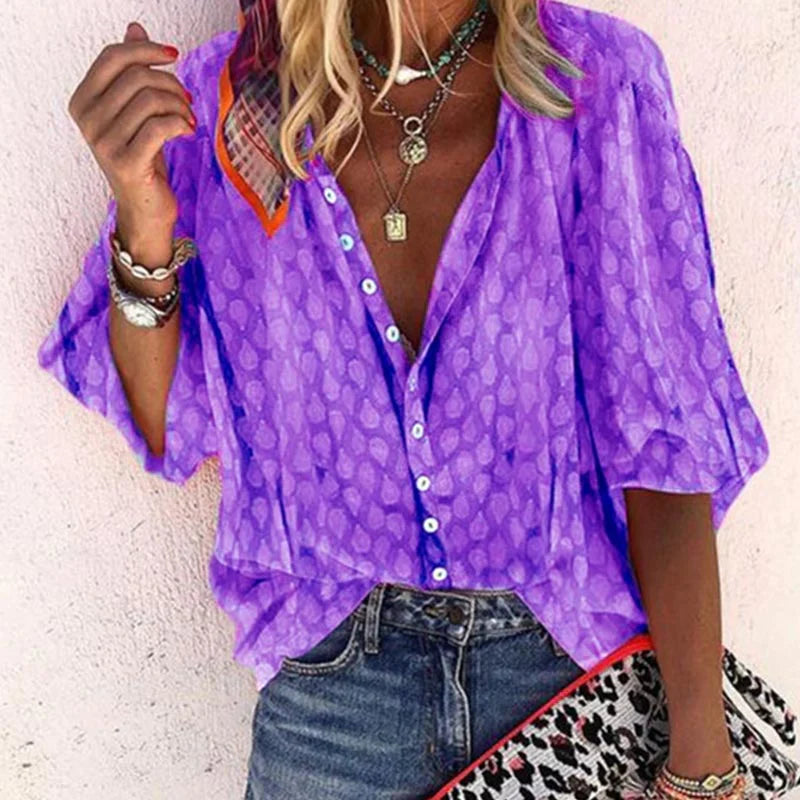 Fashionable Short Sleeve Women's Blouse