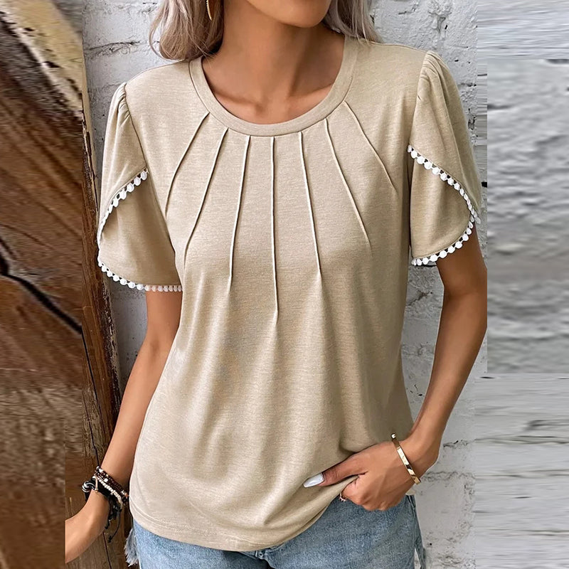 Ladies' Classic Floral Short-Sleeve Top