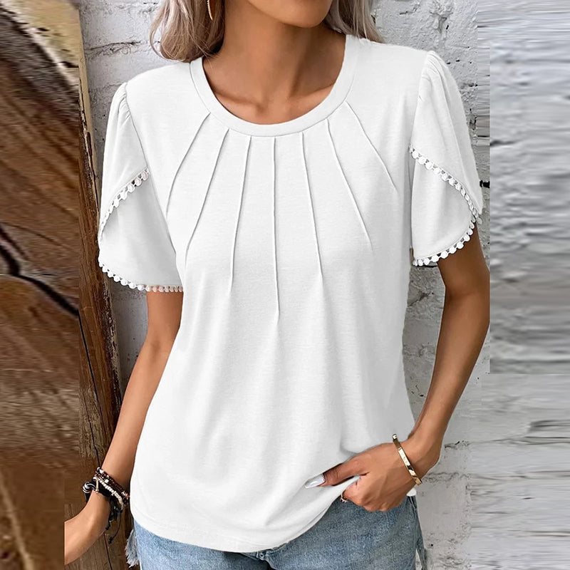 Ladies' Classic Floral Short-Sleeve Top