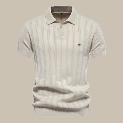 Traditional Vertical Stripe Mens Polo Shirt