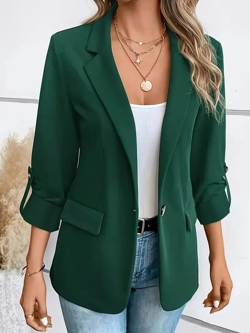 Classic Fit Women's Blazer with Lapel Collar