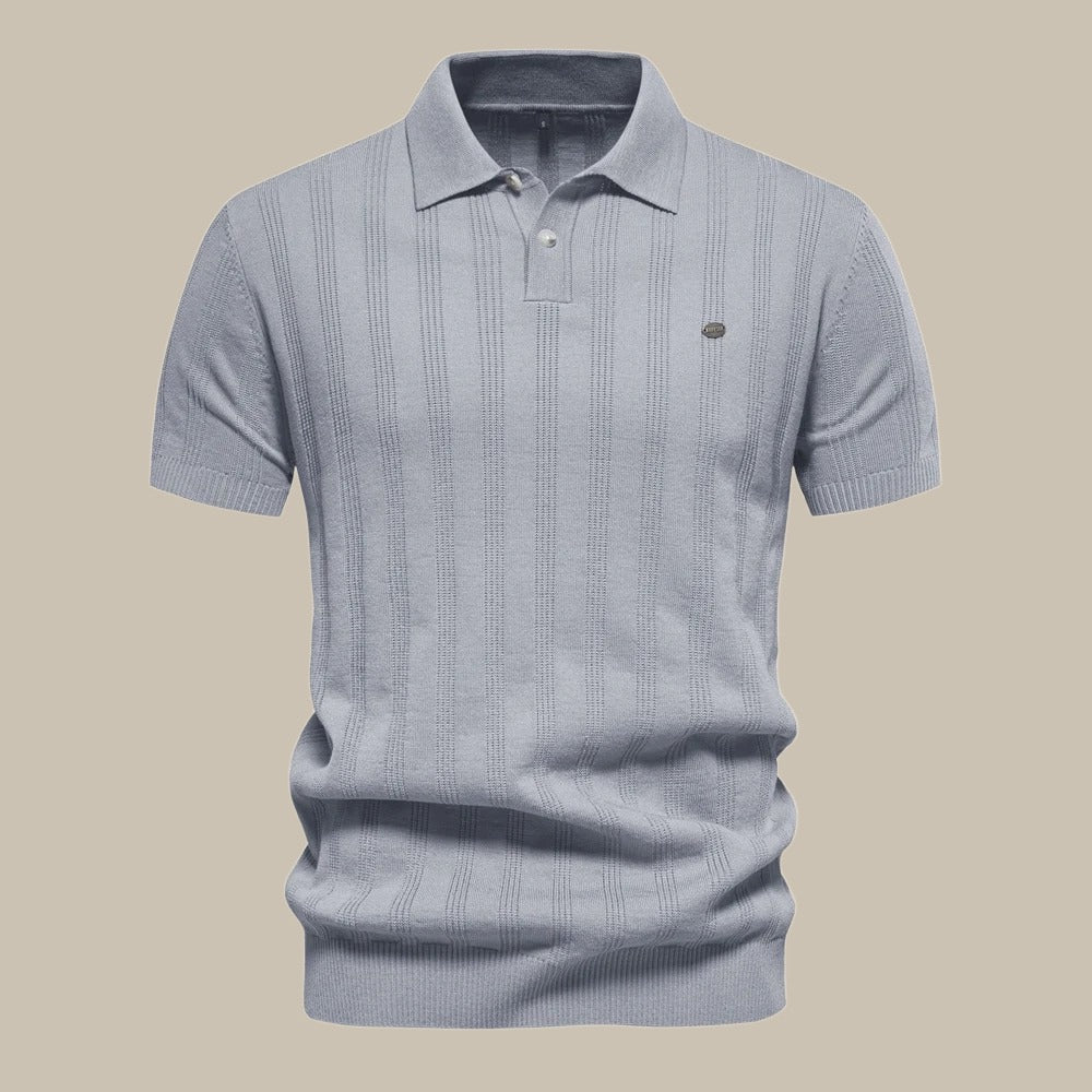 Traditional Vertical Stripe Mens Polo Shirt
