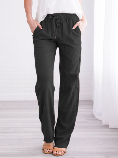 Casual Lightweight Mens Summer Pants Straight Leg Style