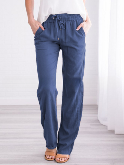Casual Lightweight Mens Summer Pants Straight Leg Style