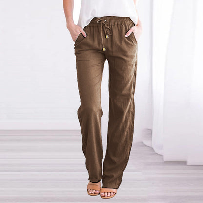 Casual Lightweight Mens Summer Pants Straight Leg Style
